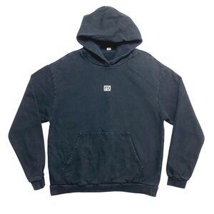 Re/Done Organic Cotton Hoodie Mens M Black Made in USA Streetwear Pullover